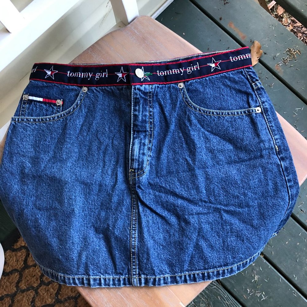 VINTAGE Tommy Hilfiger Denim Mini Skirt Size 9
